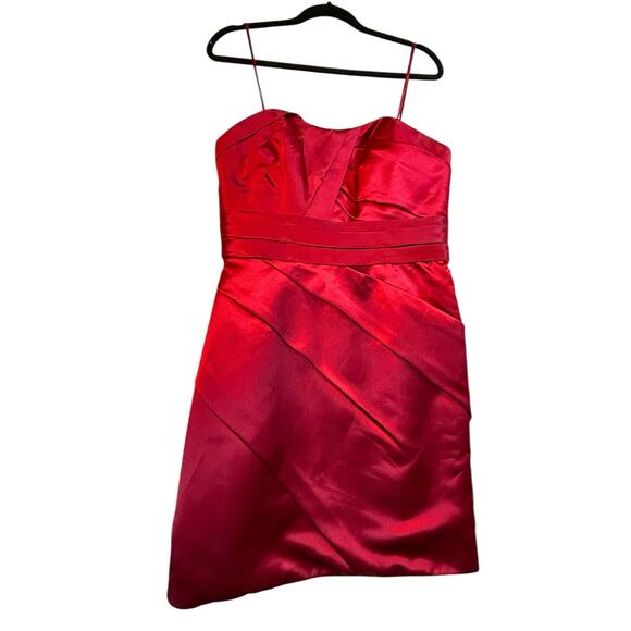 Red Satin Sorella Vita Sweetheart Cocktail Dress - Size 14 - Picture 15 of 16